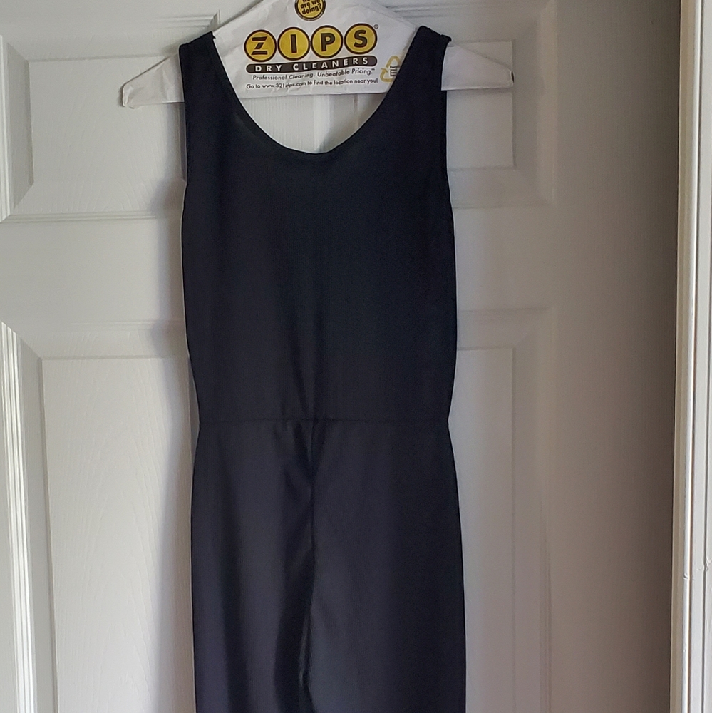 Black sleeveless jumpsuit